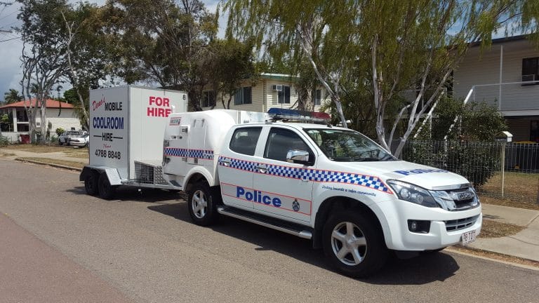 Mobile Cool Room and Police Car - Cool Room Hire in Townsville